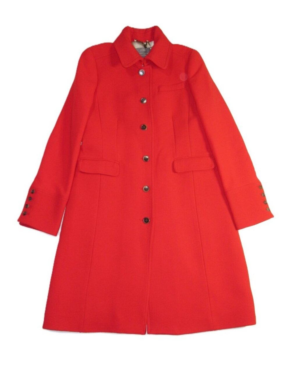 NWT J.Crew Double-cloth Metro Lady Day Coat in Bright Cerise Wool Thinsulate 12T - Picture 4 of 9
